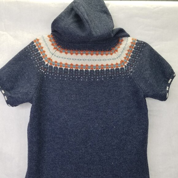 Mossimo Supply Co Sweater Dress Women L Blue Nordic Knit Wool Blend Hoodie Tunic - Picture 6 of 14